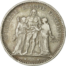 Coin, France, Hercule, 5 Francs, 1876, Bordeaux, VF(30-35), Silver, KM:820.2