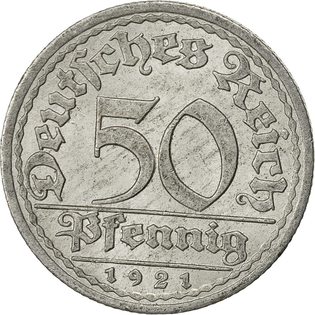 Monnaie, Allemagne, République de Weimar, 50 Pfennig, 1921, Berlin,SUP,Alu,KM 27
