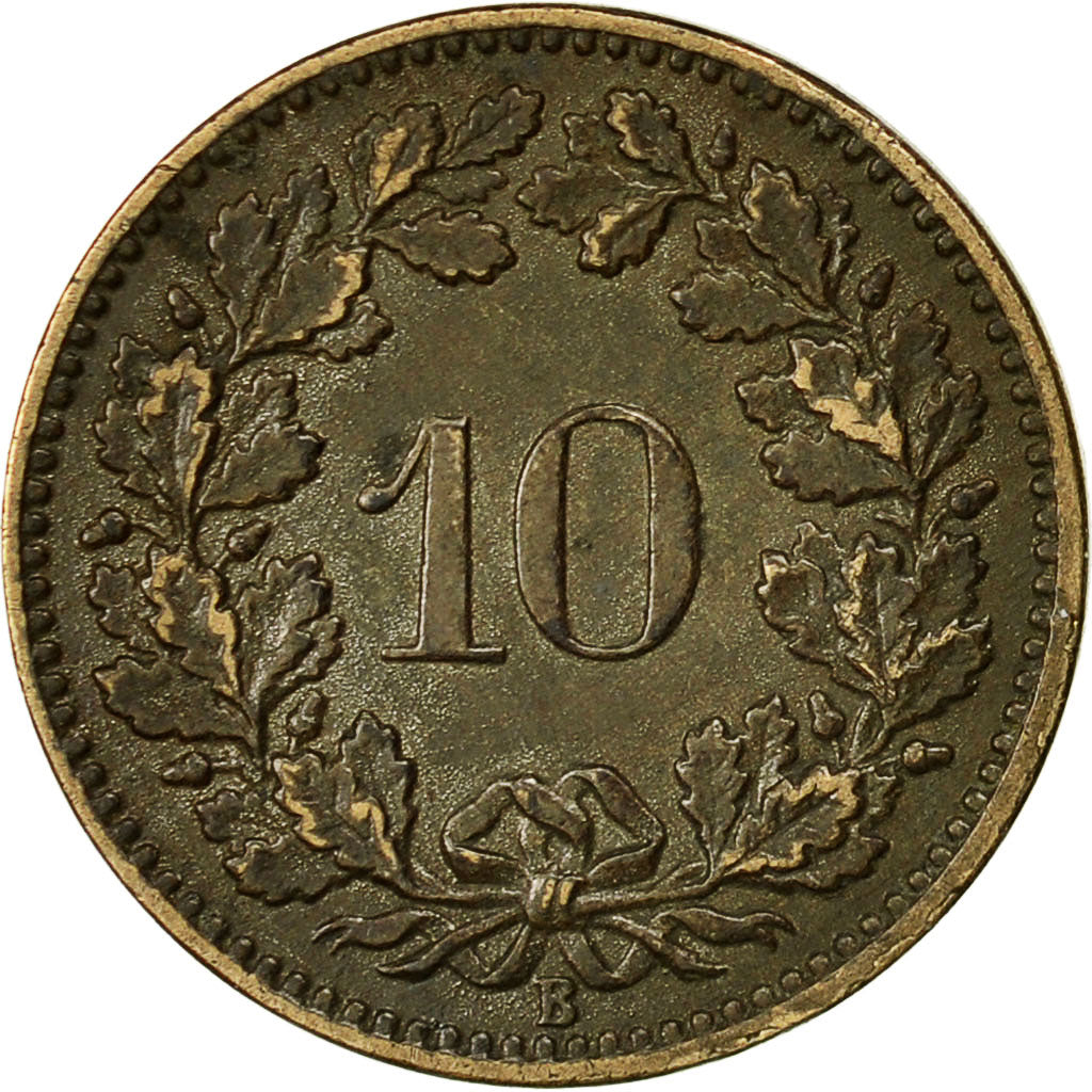 Coin, Switzerland, 10 Rappen, 1871, Bern, EF(40-45), Billon, KM:6