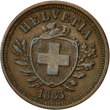 Moneda, Suiza, Rappen, 1883, Bern, MBC, Bronce, KM:3.1