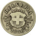 Moneda, Suiza, 5 Rappen, 1850, Strasbourg, MBC, Vellón, KM:5