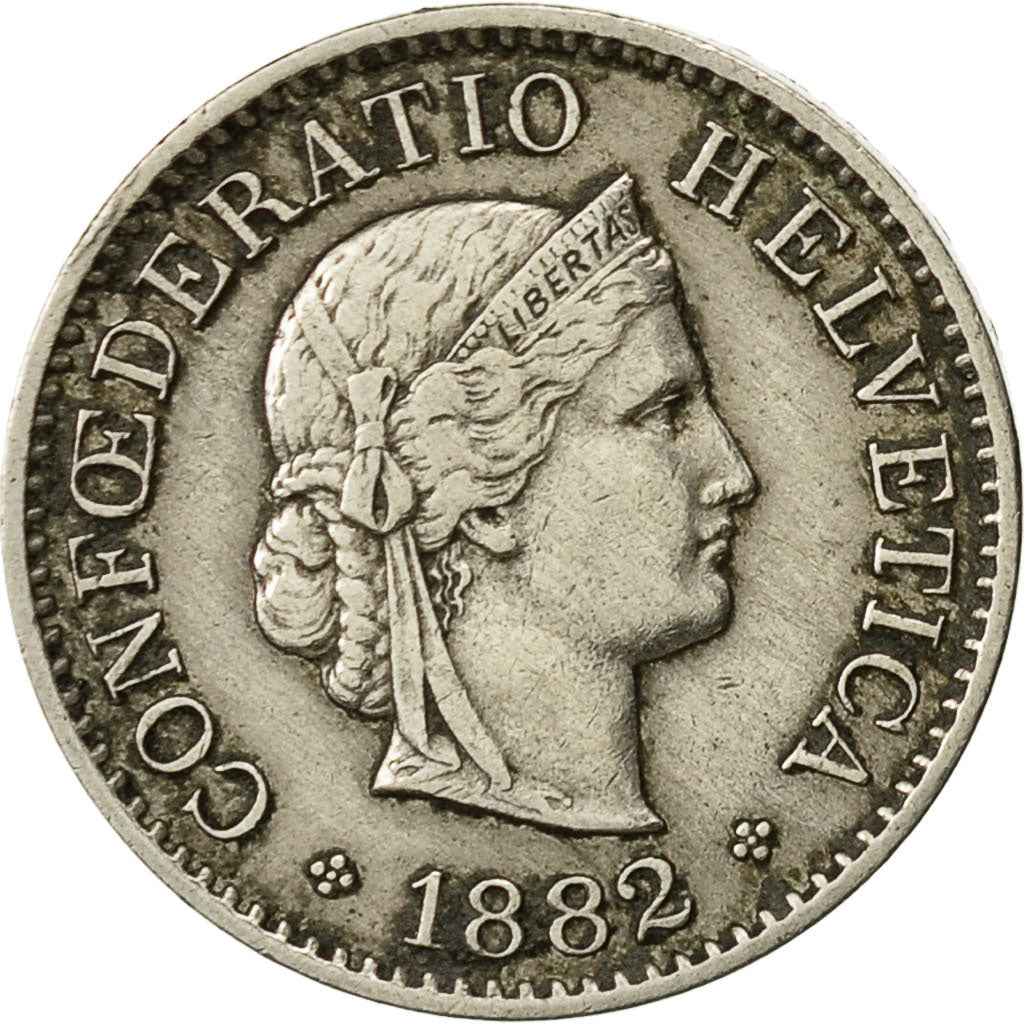 Coin, Switzerland, 5 Rappen, 1882, Bern, EF(40-45), Copper-nickel, KM:26