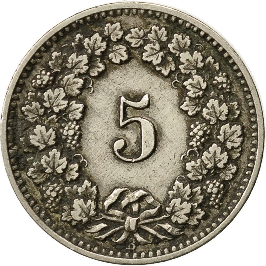 Coin, Switzerland, 5 Rappen, 1882, Bern, EF(40-45), Copper-nickel, KM:26