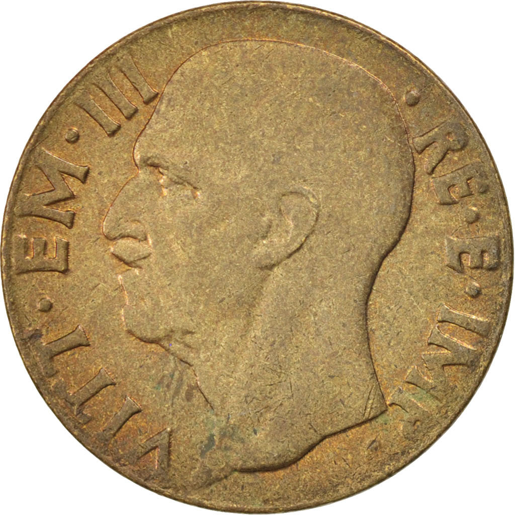 ITALY, 10 Centesimi, 1943, Rome, KM #74a, AU(55-58), Aluminum-Bronze, 23, 4.83