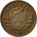 Coin, Switzerland, 2 Rappen, 1900, Bern, EF(40-45), Bronze, KM:4.2