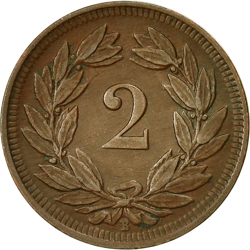 Coin, Switzerland, 2 Rappen, 1900, Bern, EF(40-45), Bronze, KM:4.2