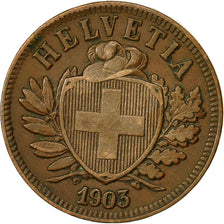 Coin, Switzerland, 2 Rappen, 1903, Bern, EF(40-45), Bronze, KM:4.2