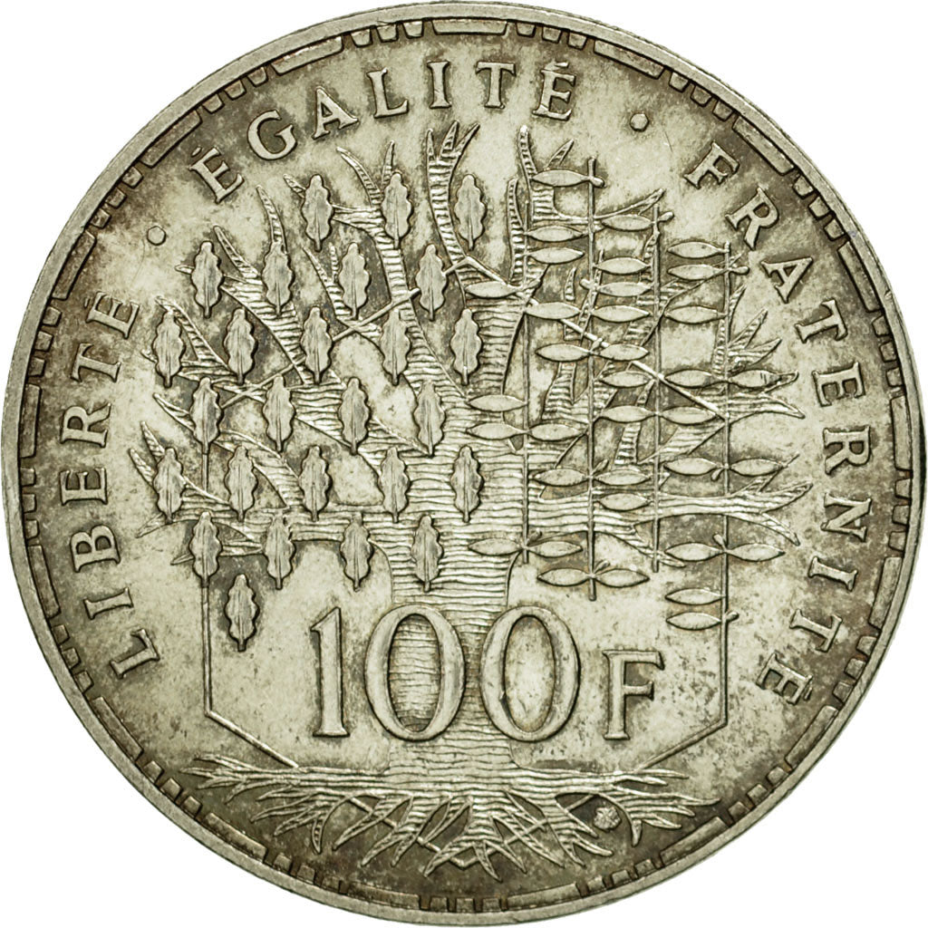 Moneda, Francia, Panthéon, 100 Francs, 1982, Paris, MBC+, Plata, KM:951.1