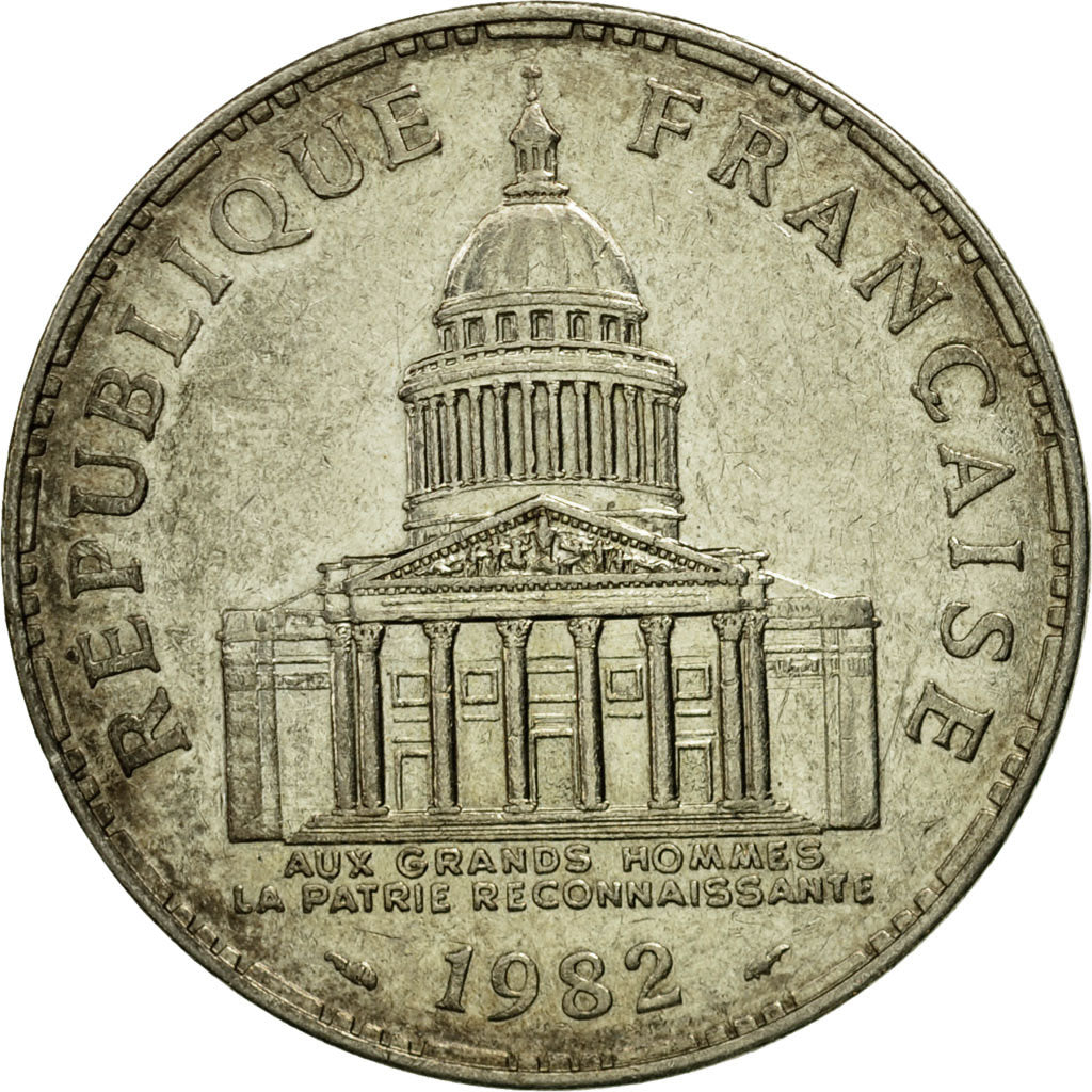 Coin, France, Panthéon, 100 Francs, 1982, Paris, AU(50-53), Silver, KM:951.1