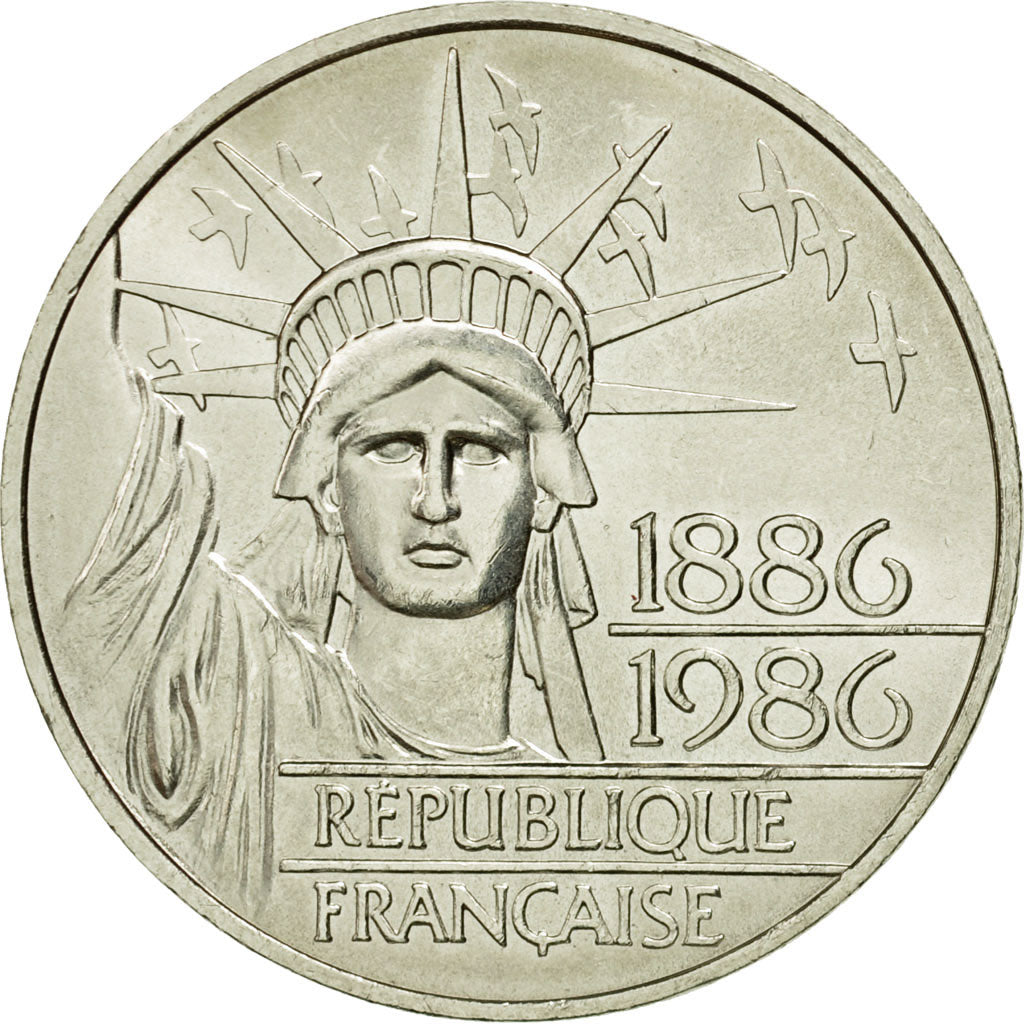Coin, France, Statue de la Liberté, 100 Francs, 1986, AU(55-58), Silver, KM 960