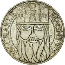 Coin, France, Charlemagne, 100 Francs, 1990, AU(50-53), Silver, KM:982