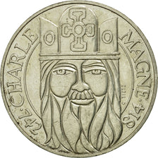 Coin, France, Charlemagne, 100 Francs, 1990, AU(50-53), Silver, KM:982