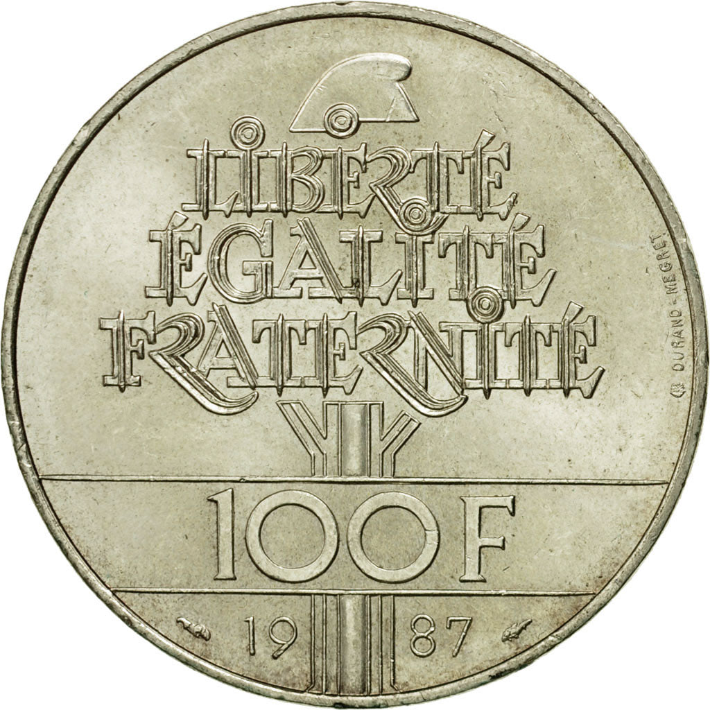 Monnaie, France, Lafayette, 100 Francs, 1987, TTB+, Argent, Gadoury:902, KM:962