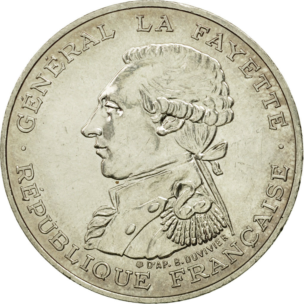 Moneta, Francia, Lafayette, 100 Francs, 1987, BB+, Argento, KM:962, Gadoury:902