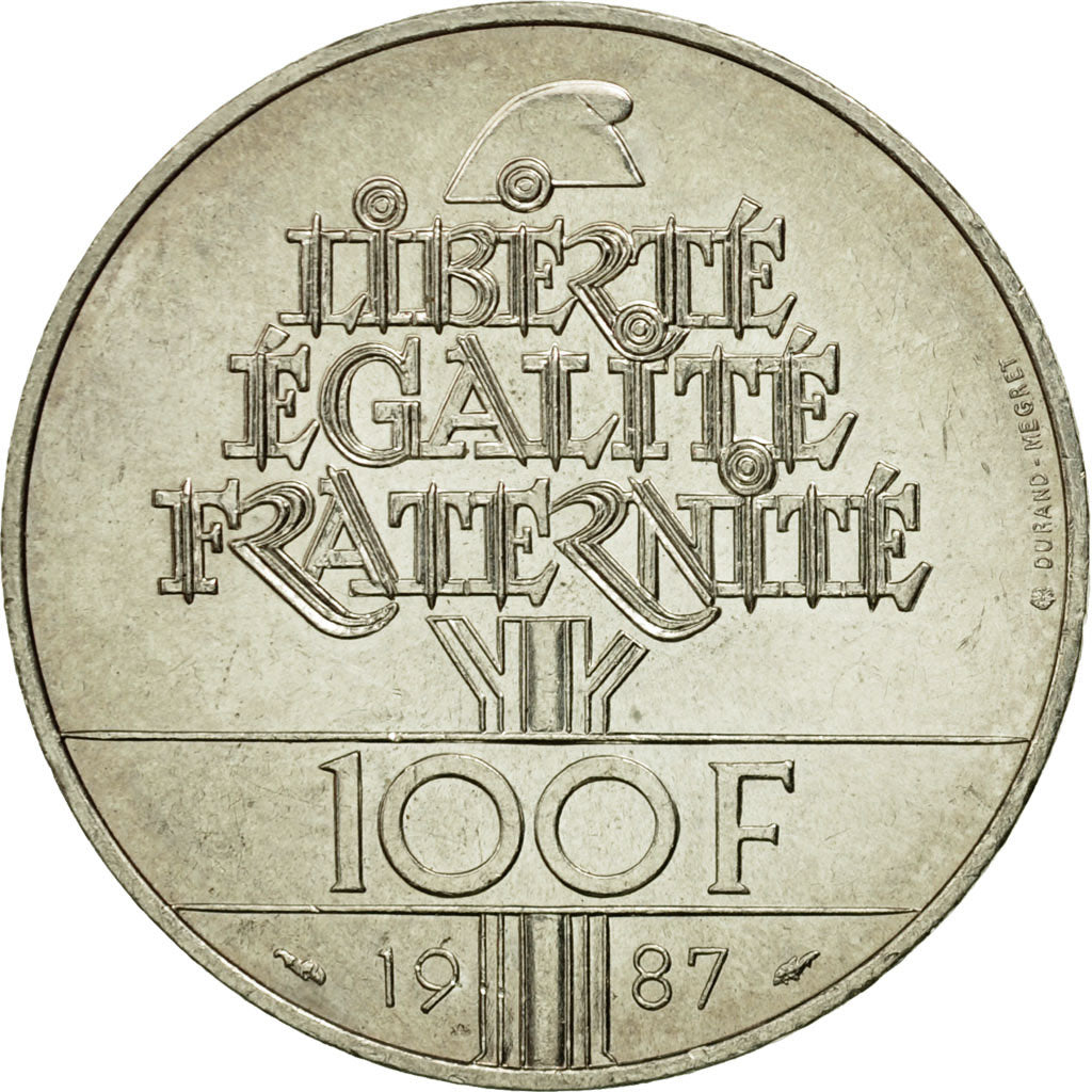 Moneta, Francia, Lafayette, 100 Francs, 1987, BB+, Argento, KM:962, Gadoury:902