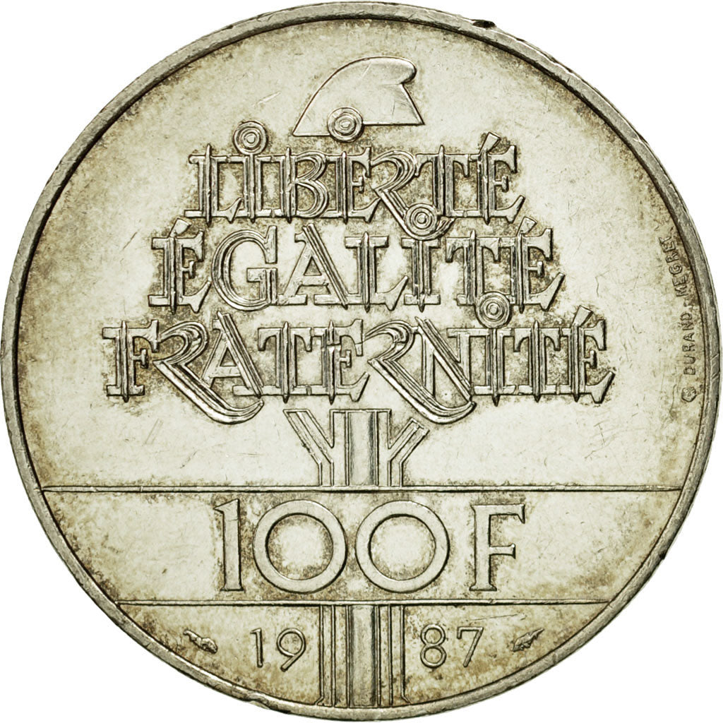 Coin, France, Lafayette, 100 Francs, 1987, AU(50-53), Silver, KM:962