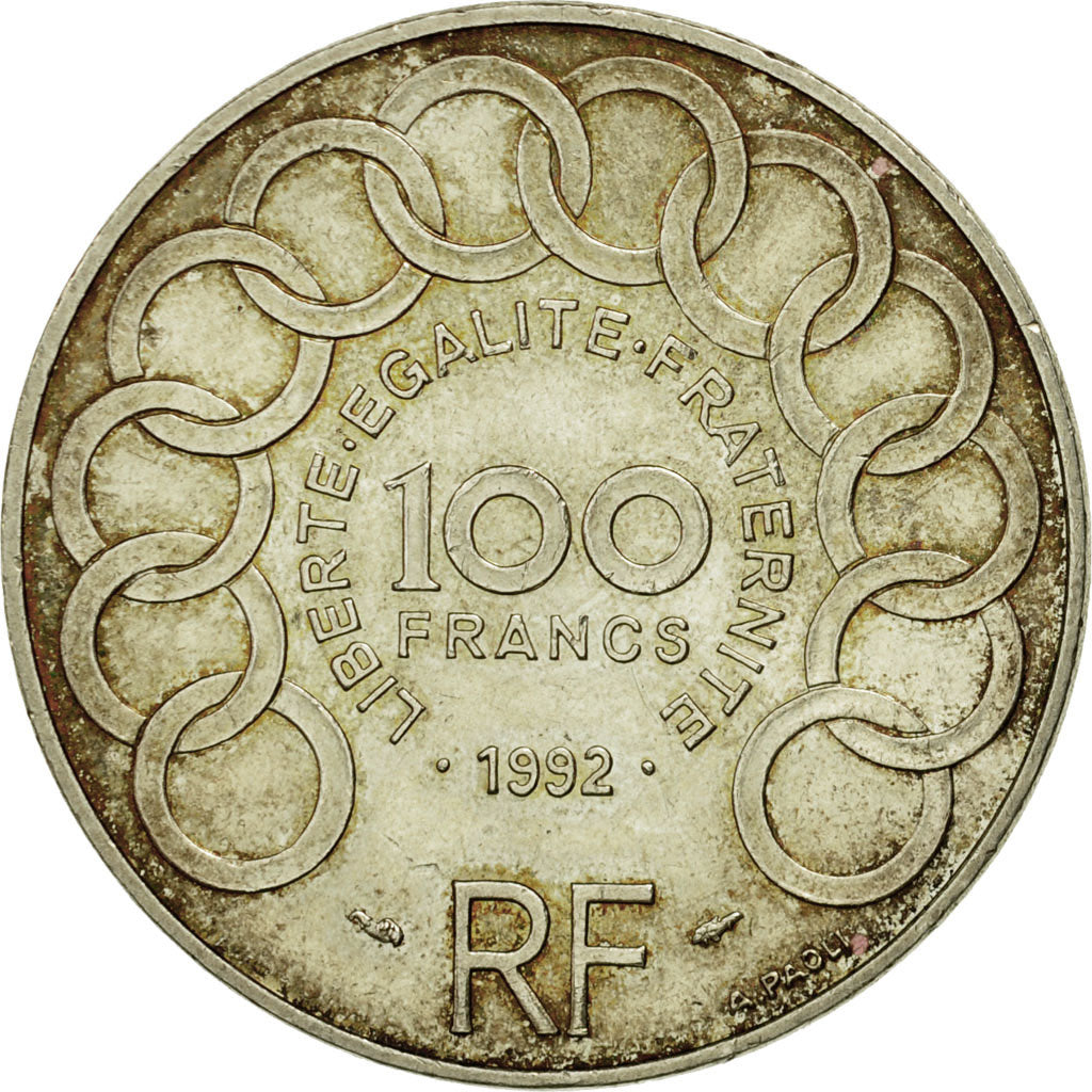 Monnaie,France,Jean Monnet,100 Francs,1992,TTB+,Argent,KM:1120, Gad 907