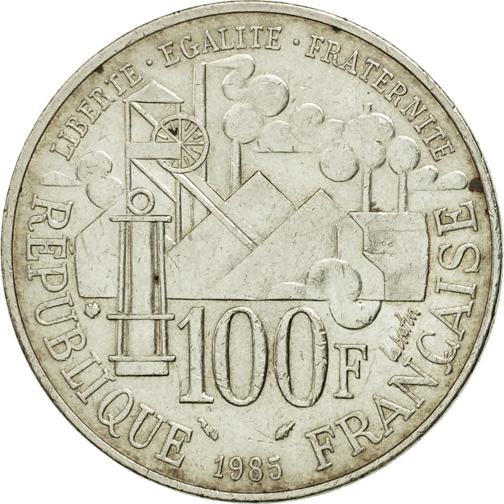 Monnaie, France, Germinal, 100 Francs, 1985, TTB+, Argent, Gadoury:900, KM:957