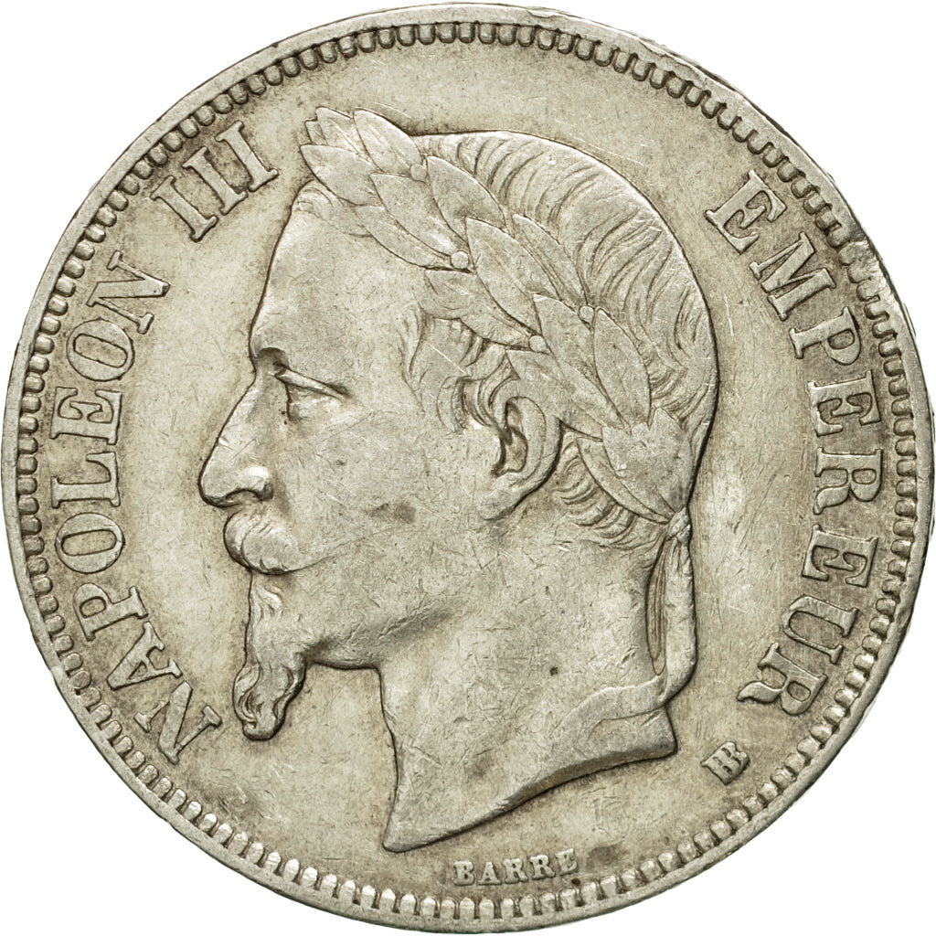 Moneta, Francia, Napoléon III, 5 Francs, 1868, Strasbourg, BB, Argento, KM 799.2
