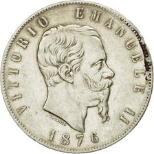 Monnaie, Italie, Vittorio Emanuele II, 5 Lire, 1876, Rome, TB+, Argent, KM:8.4
