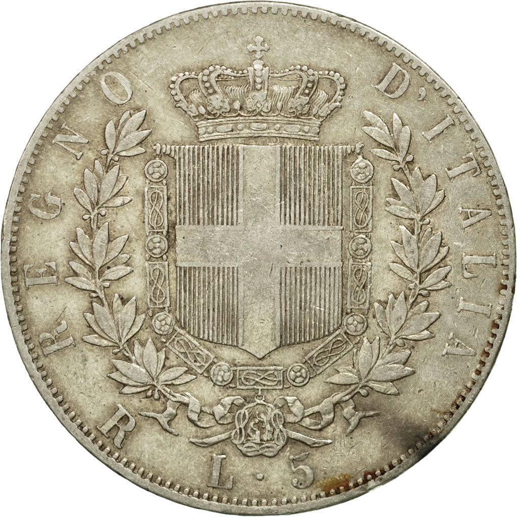 Monnaie, Italie, Vittorio Emanuele II, 5 Lire, 1876, Rome, TB+, Argent, KM:8.4