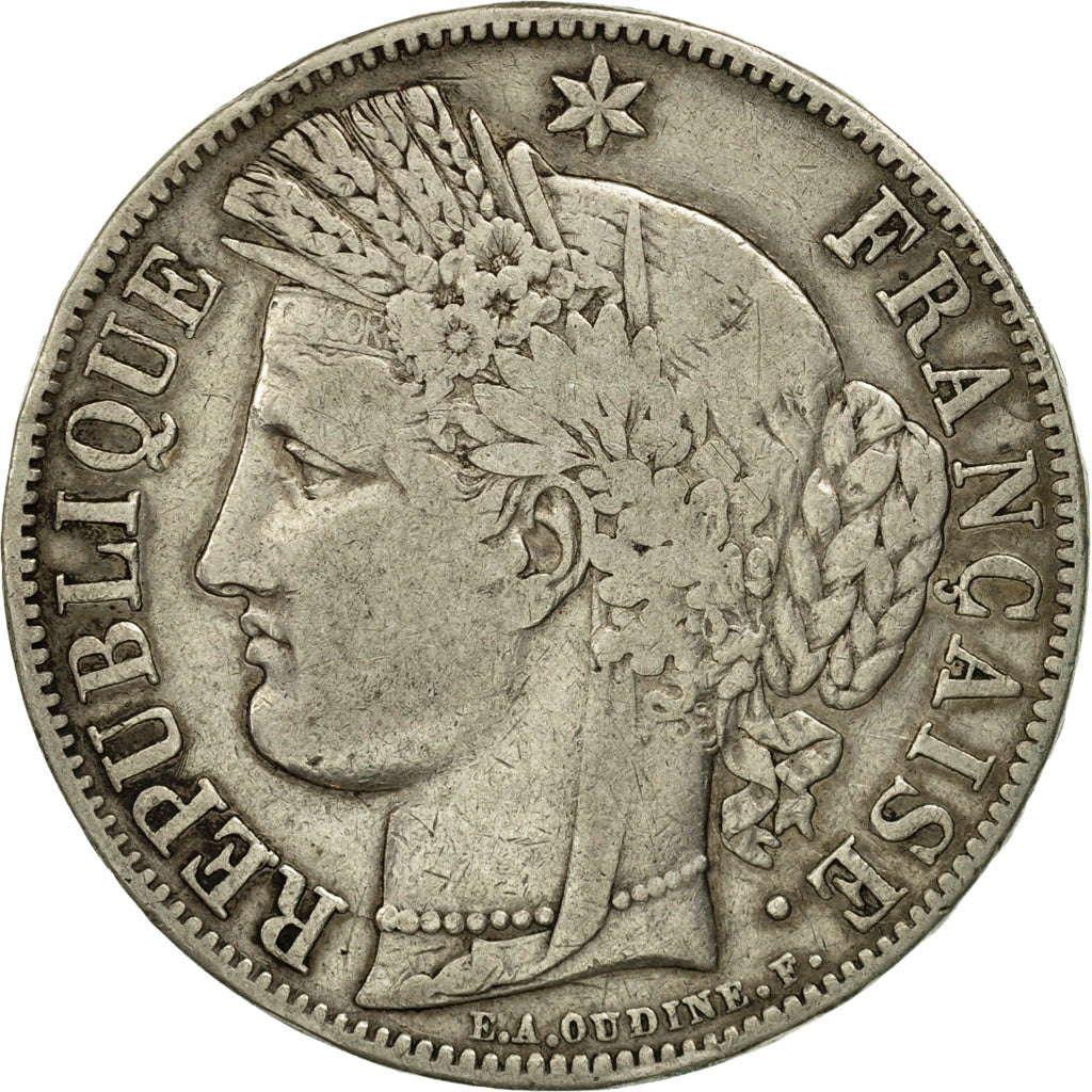 Coin, France, Cérès, 5 Francs, 1850, Paris, VF(30-35), Silver, KM:761.1