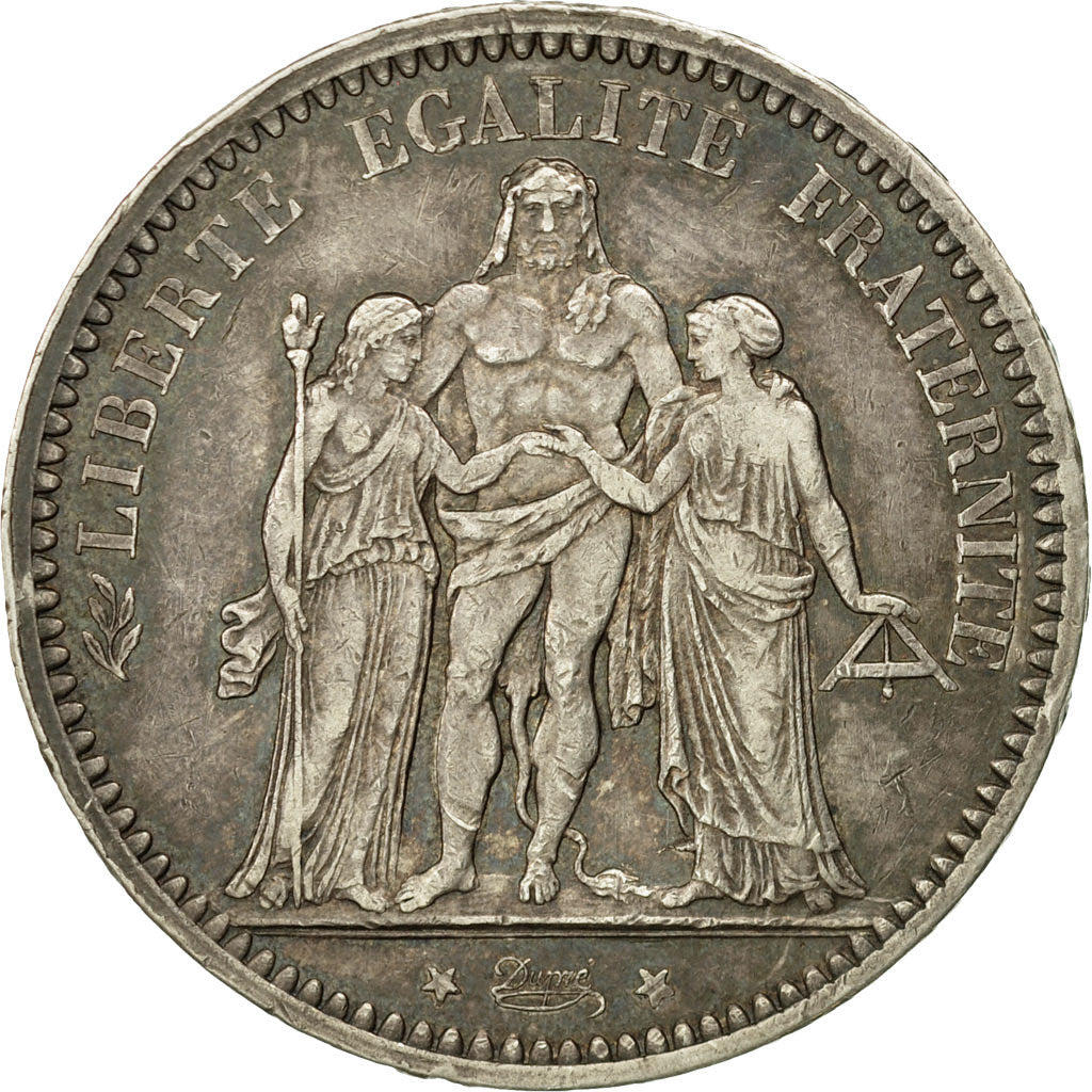 Moneta, Francia, Hercule, 5 Francs, 1873, Paris, BB+, Argento, KM:820.1