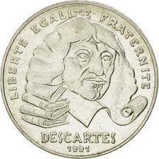 Moneta, Francia, Descartes, 100 Francs, 1991, BB+, Argento, KM:996, Gadoury:906