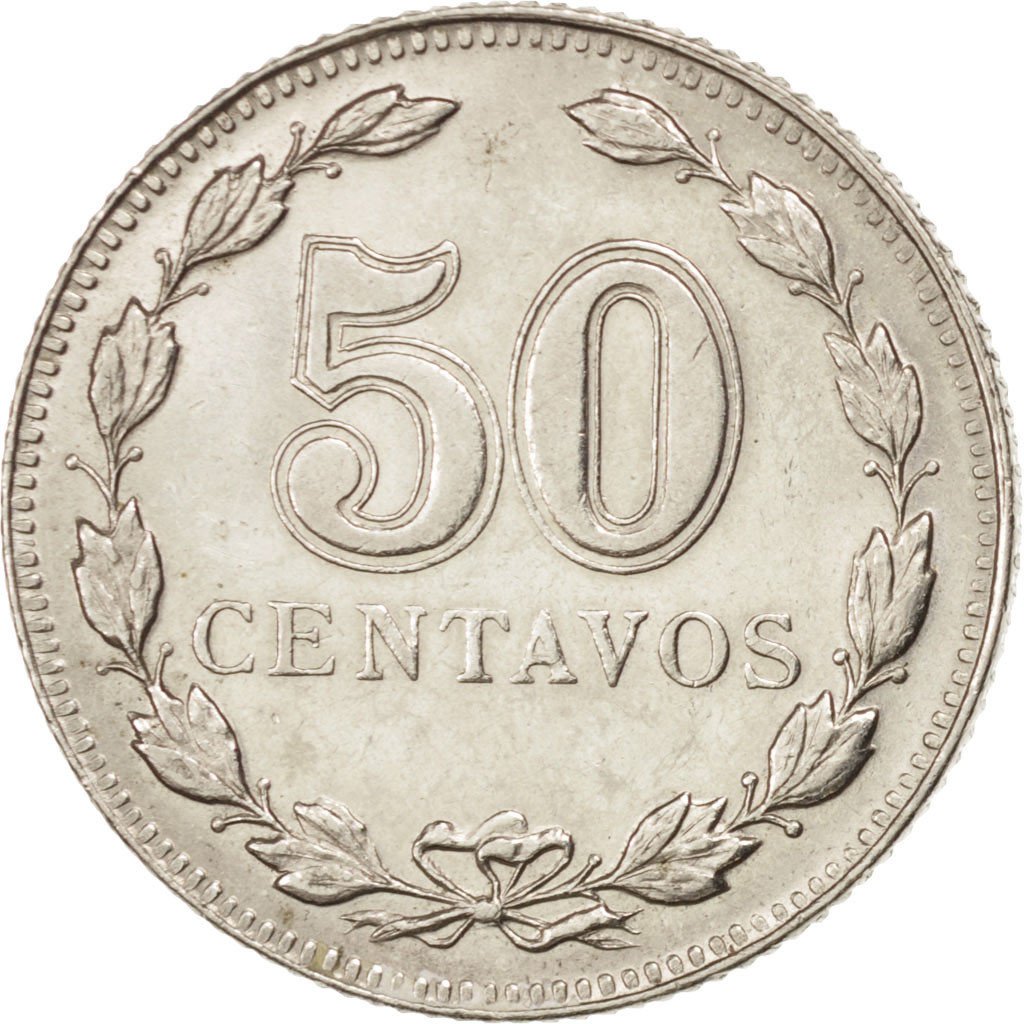 ARGENTINA, 50 Centavos, 1941, KM #39, AU(55-58), Nickel, 24.50, 6.05