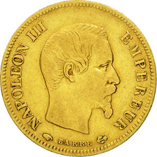 Moneta, Francia, Napoleon III, 10 Francs, 1855, Paris, MB+, Oro, KM 784.3