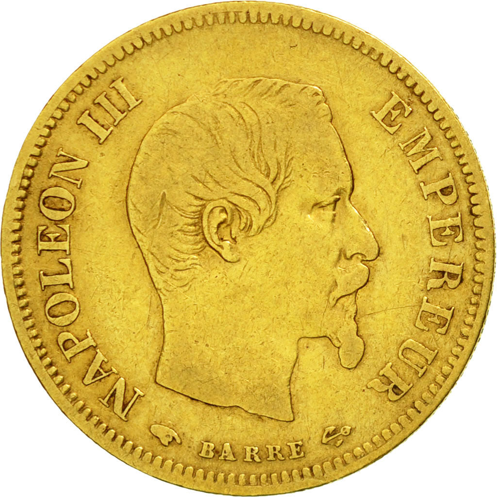 Coin, France, Napoleon III, 10 Francs, 1855, Paris, Gold, VF(20-25), KM 784.3