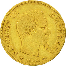 Coin, France, Napoleon III, 10 Francs, 1856, Paris,Gold, VF(20-25), KM 784.3