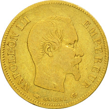 Coin, France, Napoleon III, 10 Francs, 1856, Paris,Gold, VF(20-25), KM 784.3