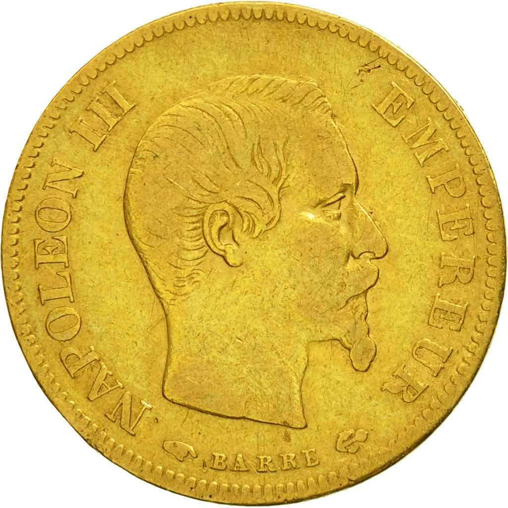 Moneta, Francia, Napoleon III, 10 Francs, 1856, Paris, MB, Oro, KM 784.3