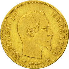 Moneda, Francia, Napoleon III, 10 Francs, 1857, Paris, BC+, Oro, KM 784.3