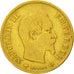 Moneda, Francia, Napoleon III, 10 Francs, 1857, Paris, BC+, Oro, KM 784.3