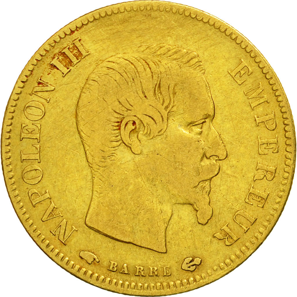 Munten, Frankrijk, Napoleon III, 10 Francs, 1857, Paris,Goud, FR, KM 784.3