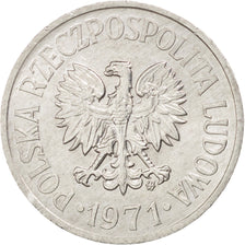 Coin, Poland, 20 Groszy, 1971, Warsaw, MS(63), Aluminum, KM:A47