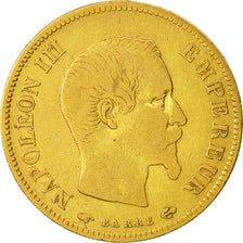 Coin, France, Napoleon III, 10 Francs, 1858, Paris,Gold, VF(20-25),KM 784.3