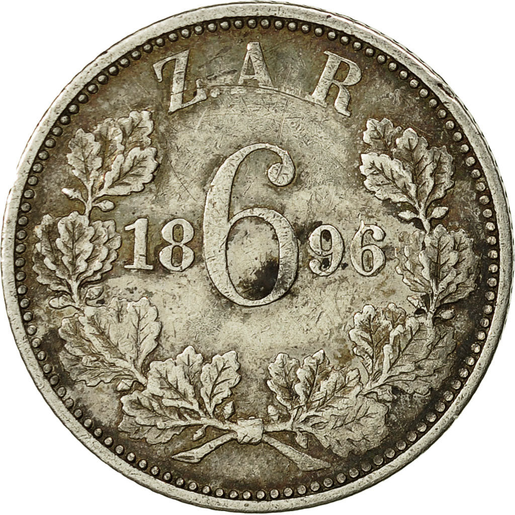 Coin, South Africa, 6 Pence, 1896, EF(40-45), Silver, KM:4