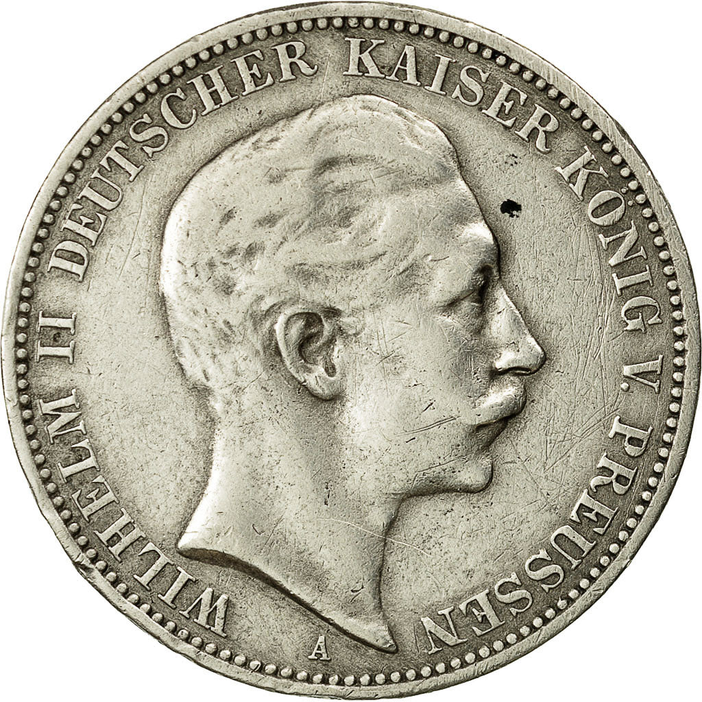 Coin, German States, PRUSSIA, Wilhelm II, 3 Mark, 1910, Berlin, EF(40-45)