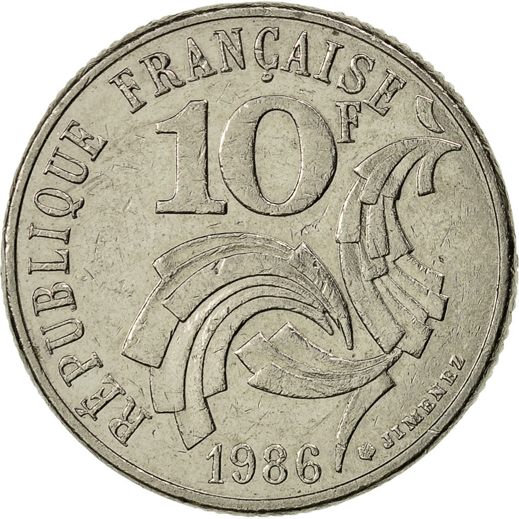 Monnaie, France, Jimenez, 10 Francs, 1986, SUP, Nickel, Gadoury:814, KM:959