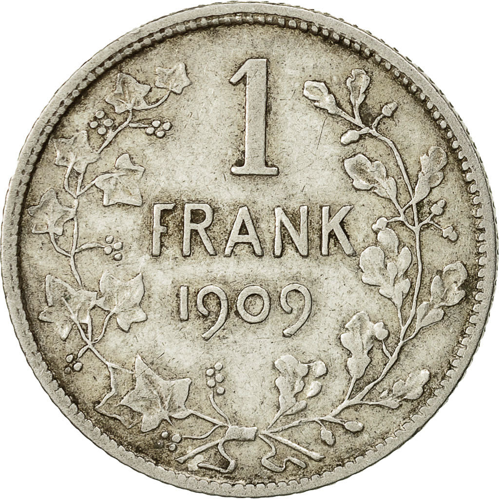 Coin, Belgium, Franc, 1909, VF(30-35), Silver, KM:57.2