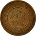 Moneta, Maroko, 'Abd al-Aziz, 10 Mazunas, 1902, Fez, EF(40-45), Bronze, KM:17.3