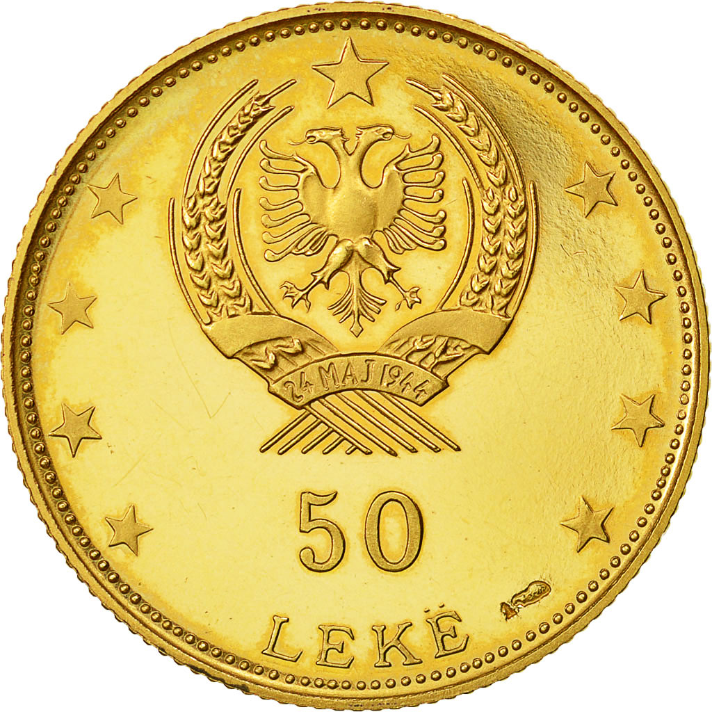 Coin, Albania, 50 Lekë, 1968, MS(65-70), Gold, KM:53.1