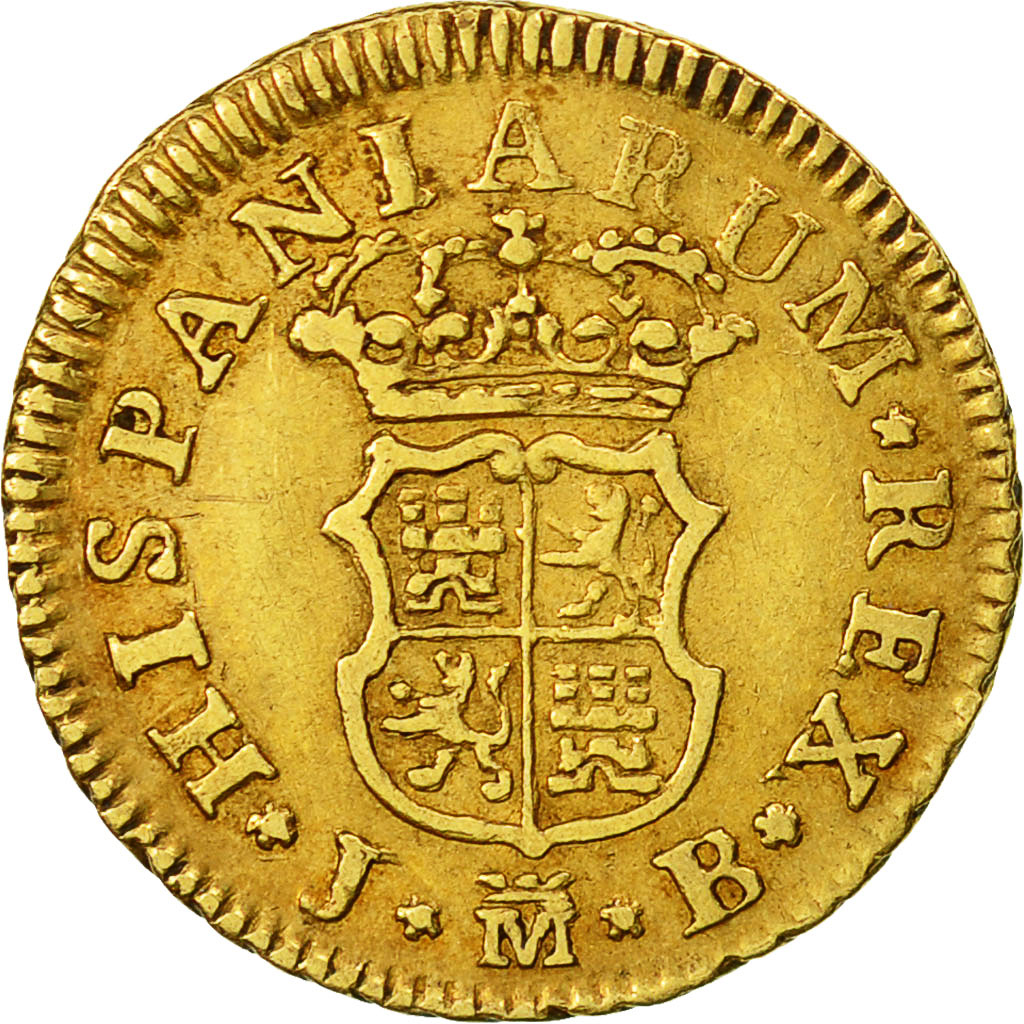 Moneda, España, Ferdinand VI, 1/2 Escudo, 1755, Madrid, MBC, Oro, KM:378