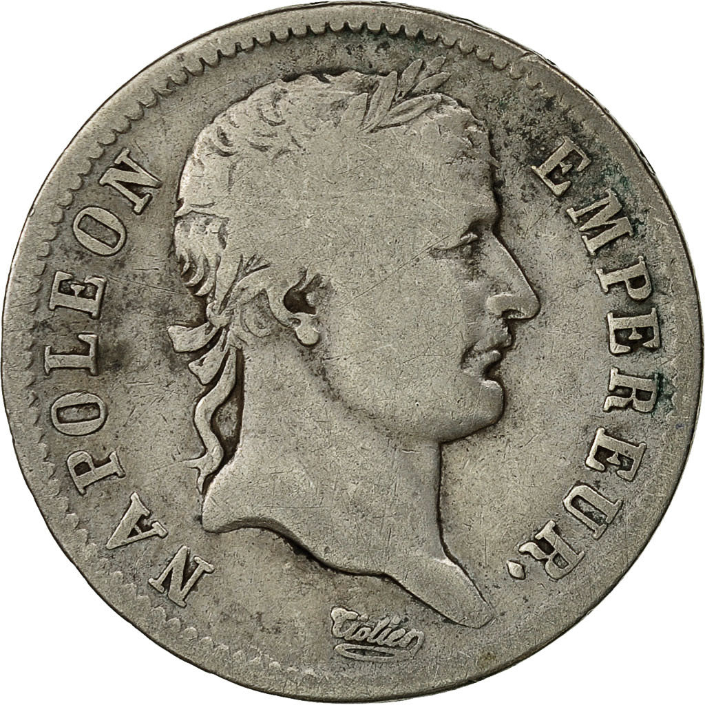 Monnaie, France, Napoléon I, Franc, 1808, Paris,B+, Argent,KM 682.1, Gadoury:446