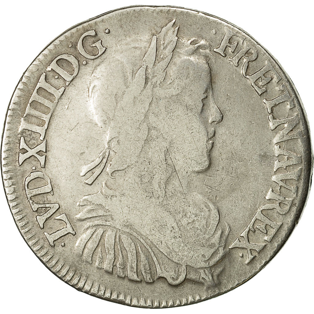 Coin,France,Louis XIV,1/2 Écu à la mèche longue,1650,Bayonne,VF(30-35),KM 164.12