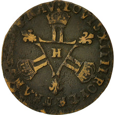 Coin, France, Louis XIV, Six deniers ,1710, La Rochelle, VF(20-25), KM 400.1