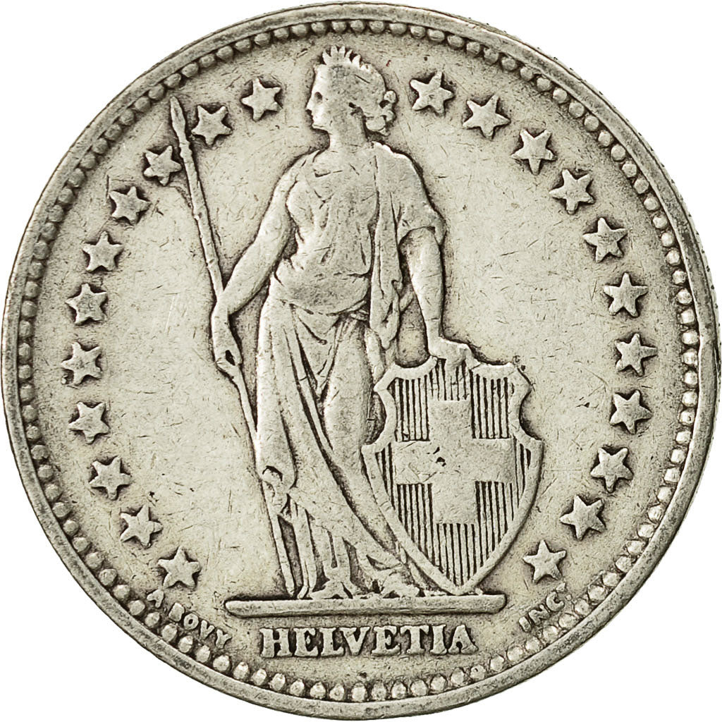 Coin, Switzerland, 2 Francs, 1911, Bern, EF(40-45), Silver, KM:21
